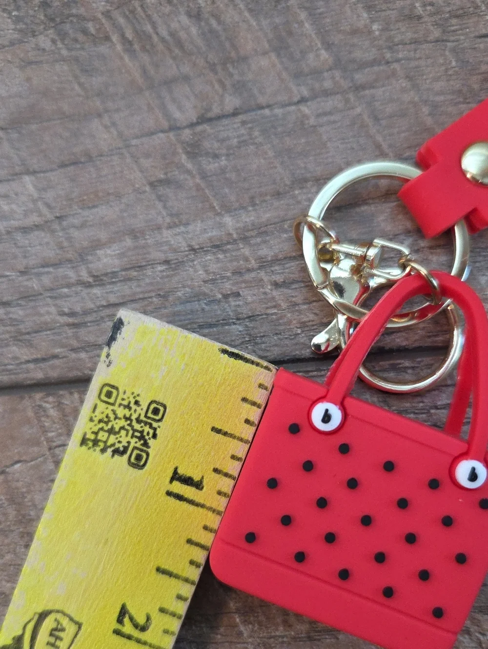 Mini Silicone Tote Bag Keychain - Red